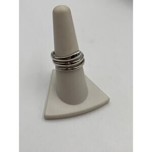 FAS Sterling Silver 925 Spiral Three Rows  Ring Sz 7.75